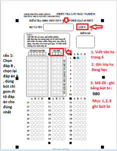 Phieu trac nghiem Tin 9